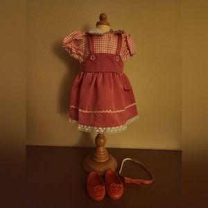 18 inch pink & plaid dress